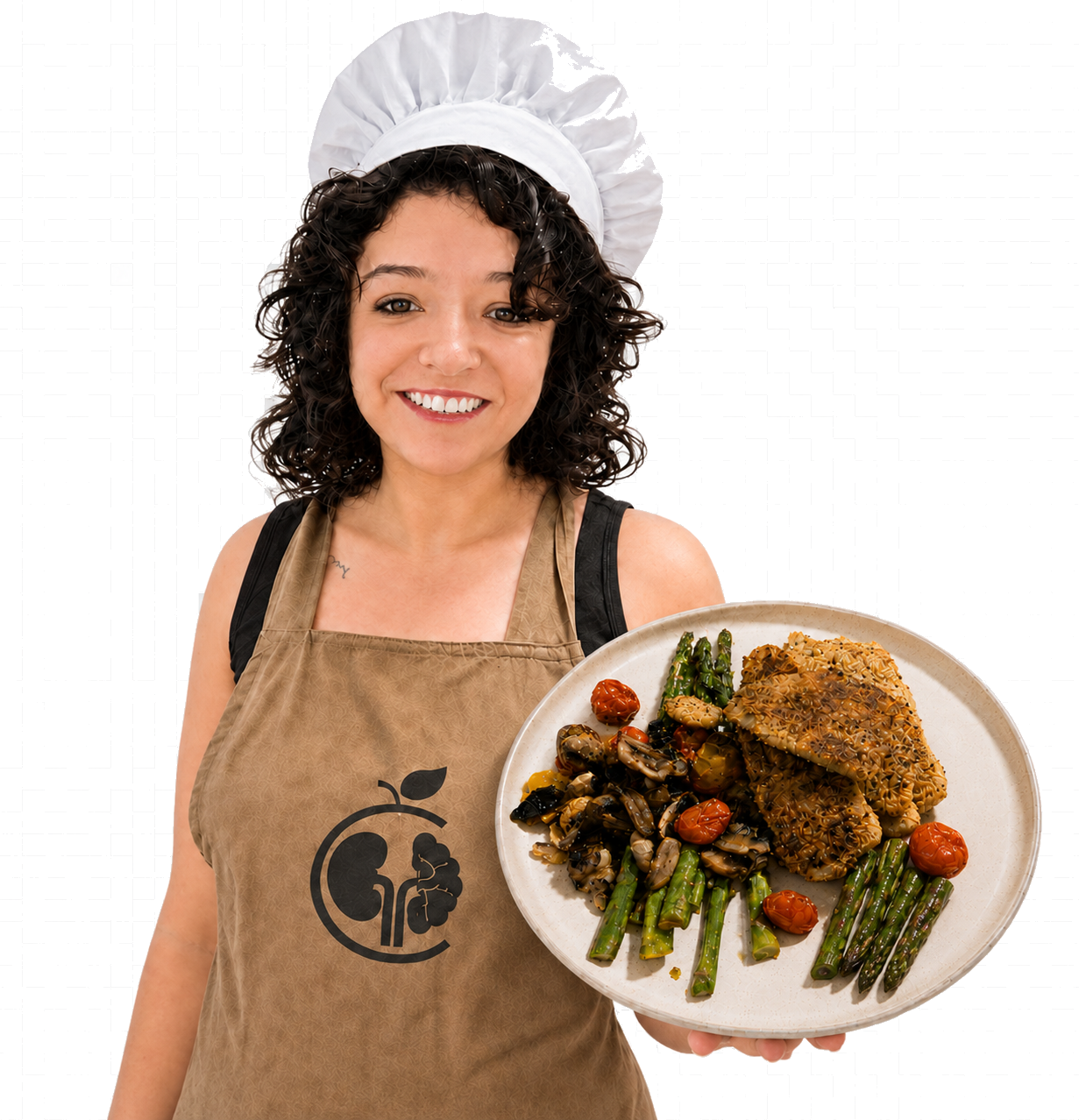 Stephanie M. de León preparando uno de sus platillos